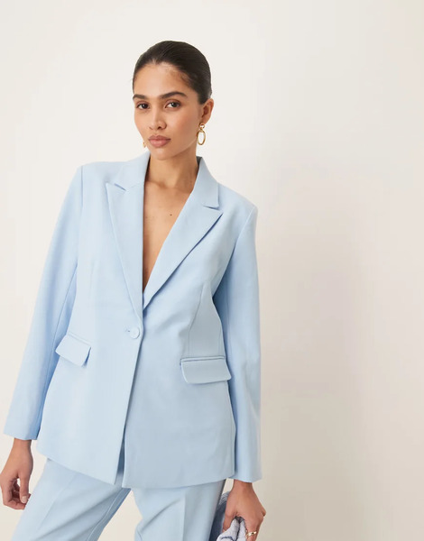  Yas Oversized Tailored Blazer Co Ord In Sky Blue 