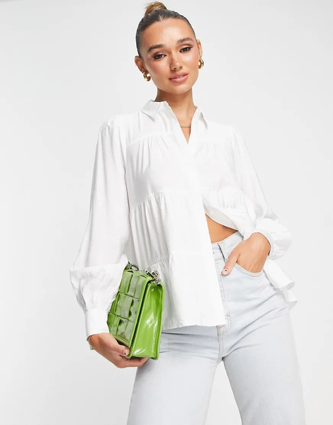  Yas Smock Shirt In White   White 