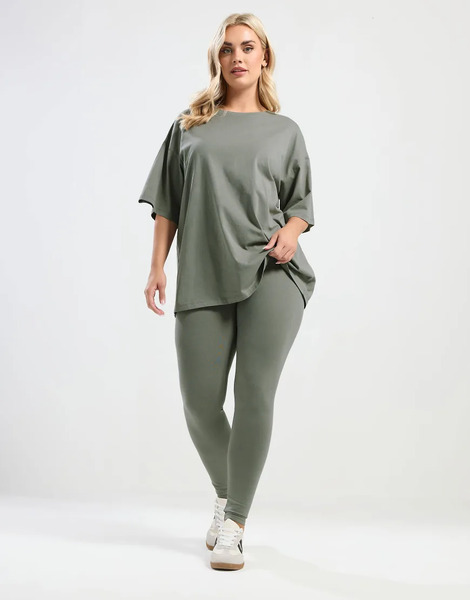  Yours Clothing Basic Legging In Green 