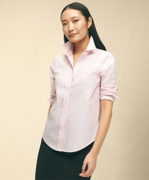  Brooks Brothers Classic Fit Non-iron Oxford Pinpoint Supima Shirt With Forward Point Collar - Woman Shirts And Blouses Pink 0 