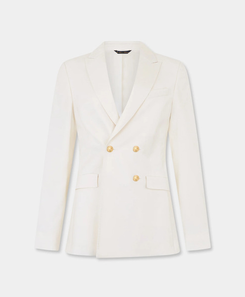  Brooks Brothers Double Breasted Wool Blend Blazer With Gold Buttons - Woman Jackets And Blazers Milk 4 