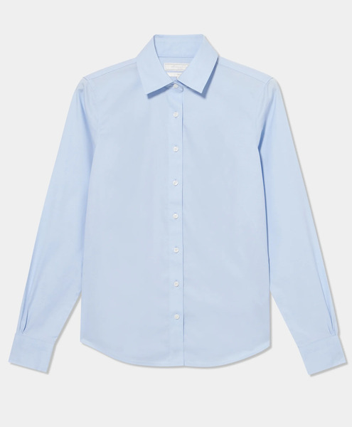  Brooks Brothers Fitted Non-iron Oxford Pinpoint Supima Shirt With Forward Point Collar - Woman Shirts And Blouses Light Blue 10 