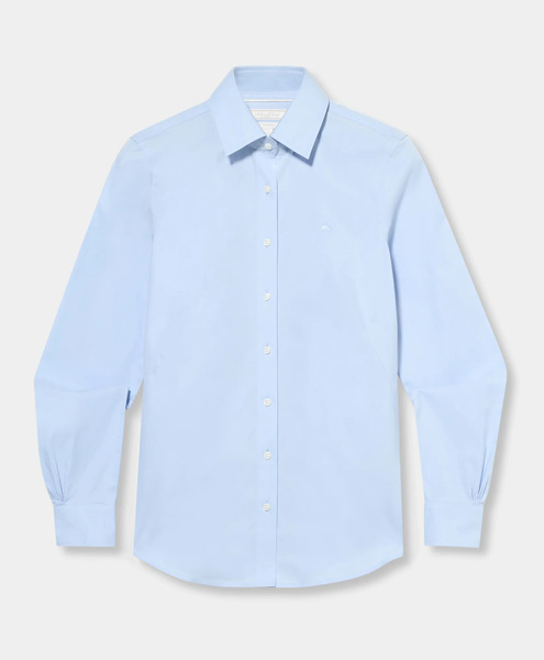  Brooks Brothers Fitted Non-iron Oxford Pinpoint Supima Shirt With Forward Point Collar - Woman Shirts And Blouses Light Blue 4 