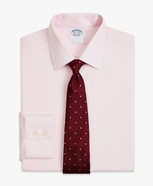  Brooks Brothers Pastel Pink Regular Fit Non-iron Dress Shirt With Ainsley Collar - Man Dress Shirts Pastel Pink 18 