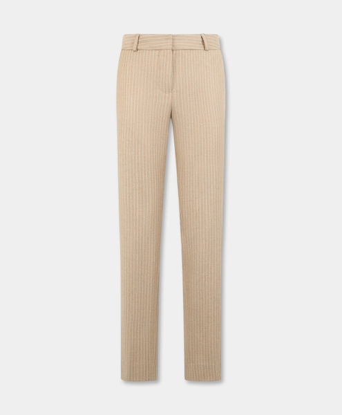  Brooks Brothers Pinstripe Cigarette Fit Virgin Wool Trousers - Woman Casual Bottoms & Shorts Beige 6 