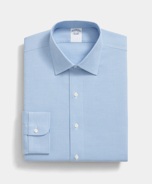  Brooks Brothers Regular Fit Non-iron Dobby Supima Cotton Shirt With Ainsley Collar - Man Dress Shirts Ultramarine 16 