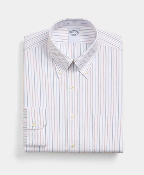  Brooks Brothers Regular Fit Non-iron Shirt With Button Down Collar - Man Dress Shirts Open White 15h 