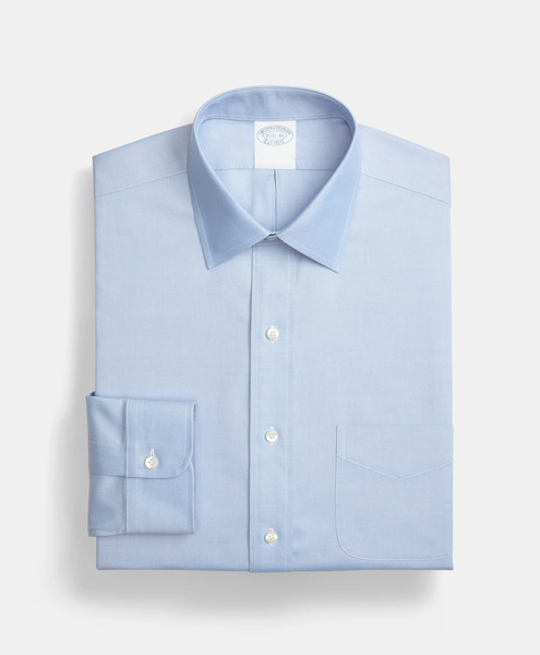  Brooks Brothers Regular Fit Non-iron Supima Oxford Pinpoint Shirt With Ainsley Collar - Man Dress Shirts Light Blue 15h 