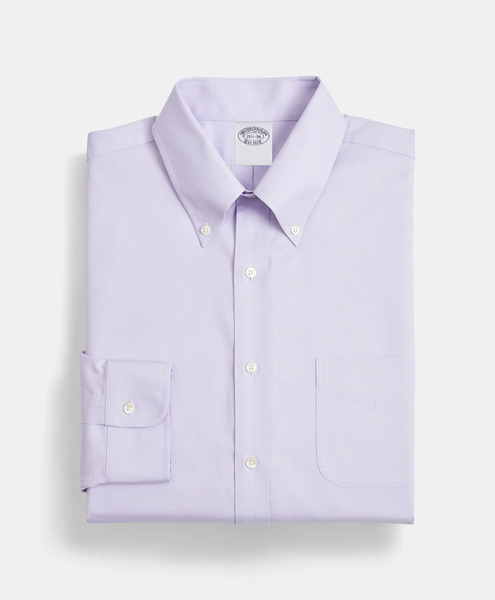  Brooks Brothers Regular Fit Non-iron Supima Oxford Pinpoint Shirt With Button Down Collar - Man Dress Shirts Lavander 18 