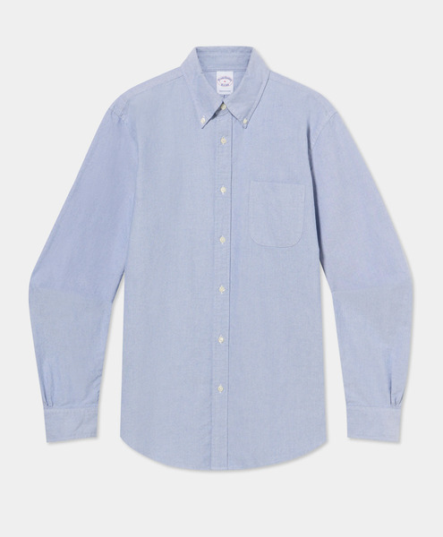  Brooks Brothers Regular Fit Oxford Cloth Friday Sport Shirt With Polo Button Down Collar - Man Casual Shirts Blue Xl 