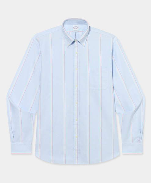  Brooks Brothers Regular Fit Oxford Friday Shirt With Button Down Collar - Man Casual Shirts Blue Xxl 