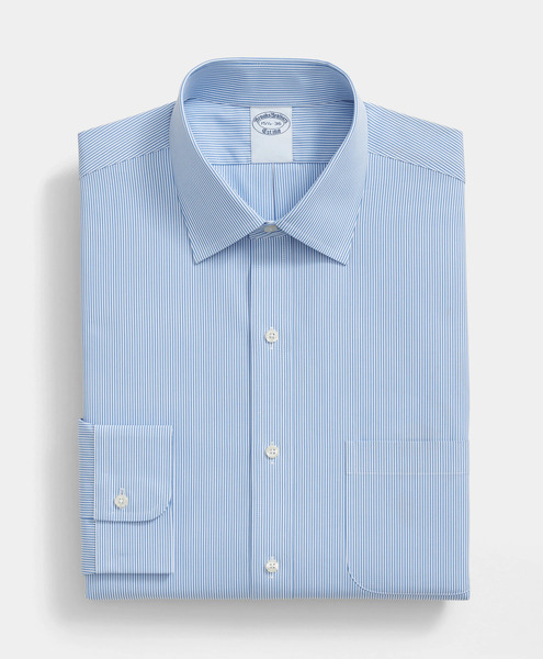  Brooks Brothers Regular Fit Striped Cotton Shirt With Ainsley Collar - Man Dress Shirts Hydrangea 16h 