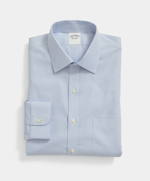  Brooks Brothers Slim Fit Non-iron Oxford Pinpoint Shirt With Ainsley Collar - Man Dress Shirts Blue 17h 