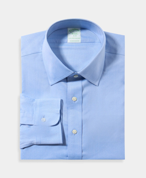 Brooks Brothers Slim Fit Non-iron Performance Shirt With Ainsley Collar - Man Dress Shirts Light Blue 16h 