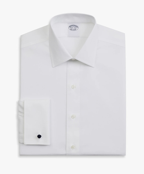  Brooks Brothers White Regular Fit Non-iron Stretch Cotton Dress Shirt With Ainsley Collar - Man Dress Shirts White 16 
