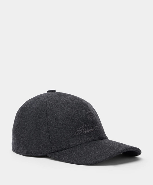  Brooks Brothers Wool And Cashmere Logo Baseball Cap - Man Scarves, Hats, And Gloves Dark Grey One Size 