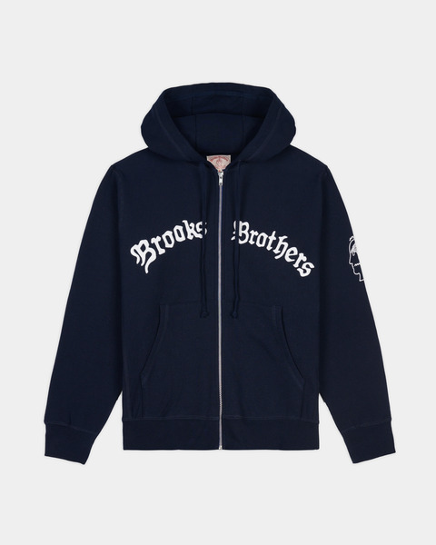  Brooks Brothers Brooks Brothers X Brain Dead California Zip Hoodie - Man Brain Dead X Brooks Brothers Navy S 