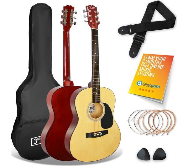  3rd Avenue Full Size 4/4 Acoustic Guitar Bundle - Natural 