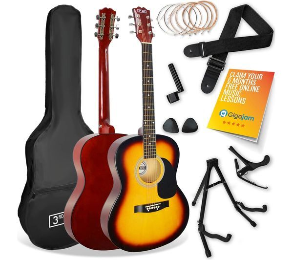 3rd Avenue Full Size 4/4 Acoustic Guitar Ultimate Bundle - Sunburst 
