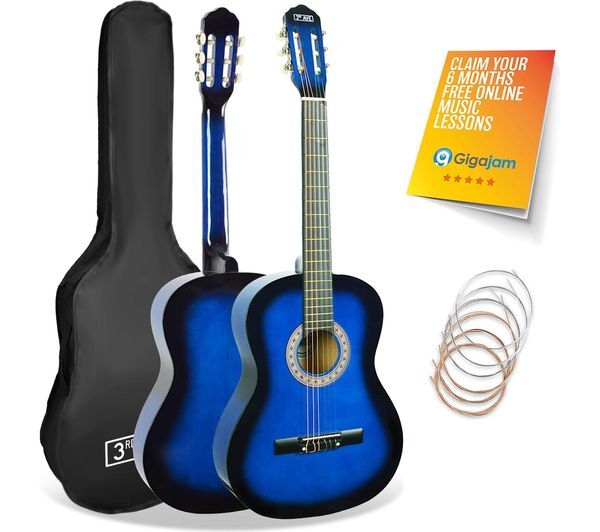  3rd Avenue Full Size 4/4 Classical Guitar Bundle - Blueburst 