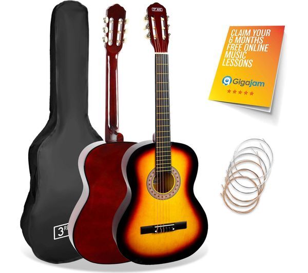 3rd Avenue Full Size 4/4 Classical Guitar Bundle - Sunburst 