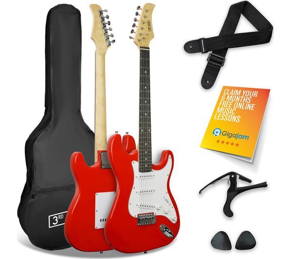  3rd Avenue Full Size 4/4 Electric Guitar Starter Bundle - Red 