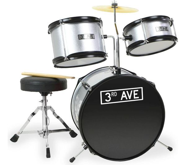  3rd Avenue Junior 3-piece Drum Kit - Silver 