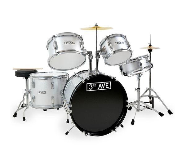  3rd Avenue Junior 5-piece Drum Kit - Silver 