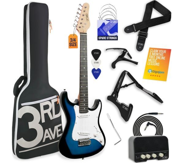  3rd Avenue 3/4 Size Electric Guitar Bundle - Blueburst 