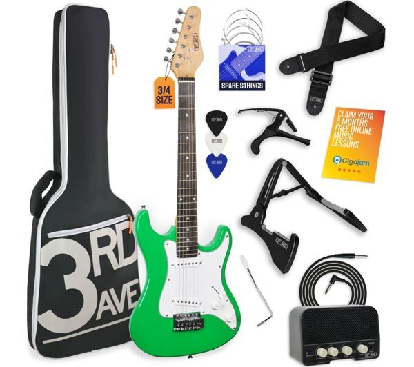  3rd Avenue 3/4 Size Electric Guitar Bundle - Green 