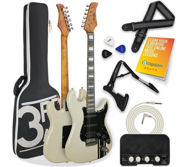  3rd Avenue Stateside Series Electric Guitar Bundle - Atlantic White 