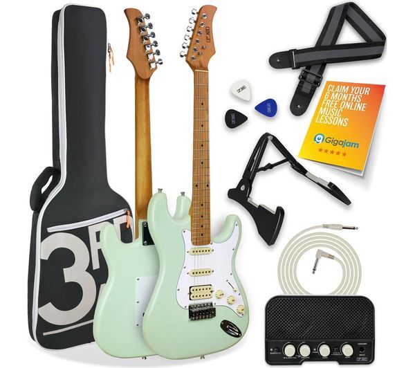  3rd Avenue Stateside Series Electric Guitar Bundle - Liberty Green 