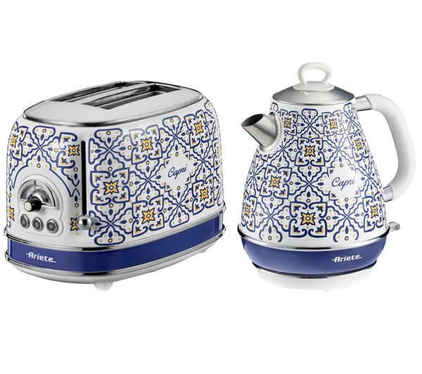  Ariete Capri Arpk53 2-slice Toaster & Kettle Bundle - Blue & White 