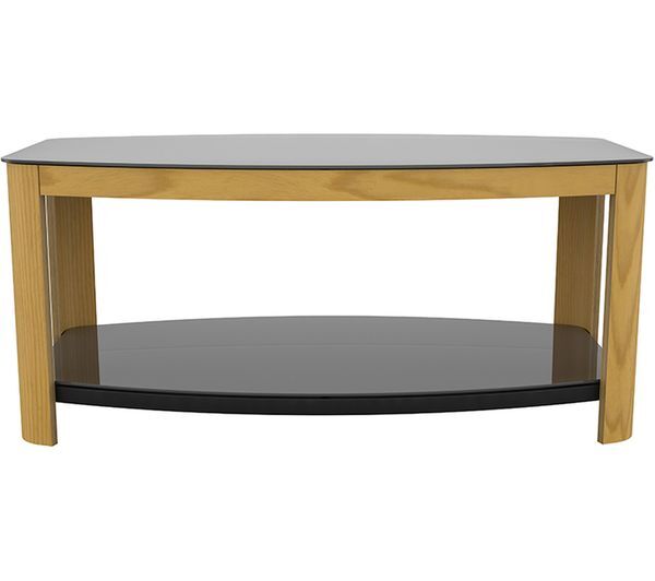  Avf Affinity 1000 Ft100affo Coffee Table - Oak & Black Glass 