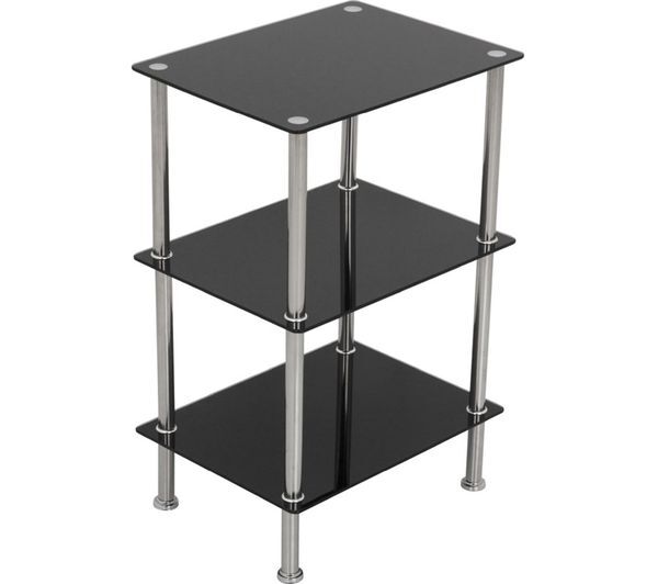  Avf S33 3-tier Square Shelving Unit - Black & Chrome 