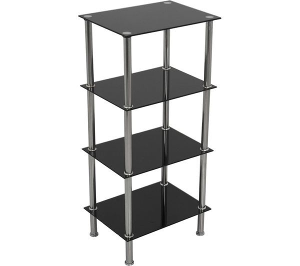  Avf S44 4-tier Square Shelving Unit - Black & Chrome 