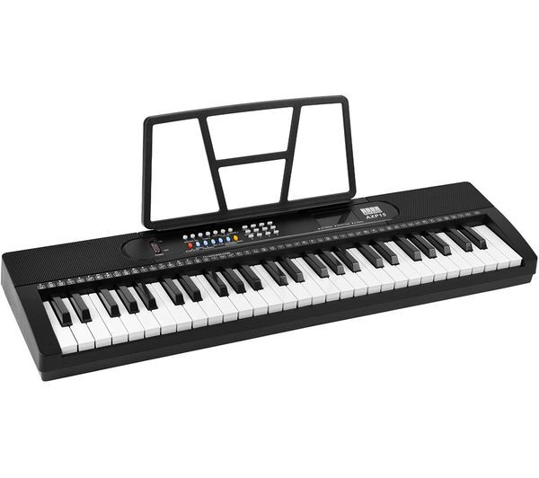  Axus Axus 54-key Portable Keyboard Piano & Microphone - Silver & Black 