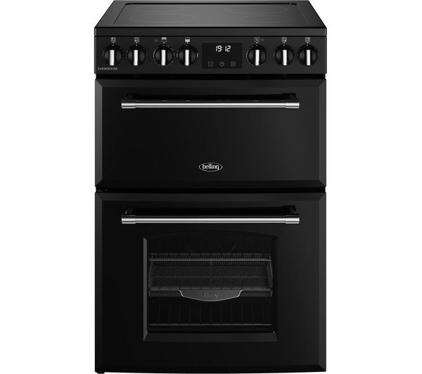  Belling Farmhouse 60e Electric Ceramic Cooker - Black & Chrome 