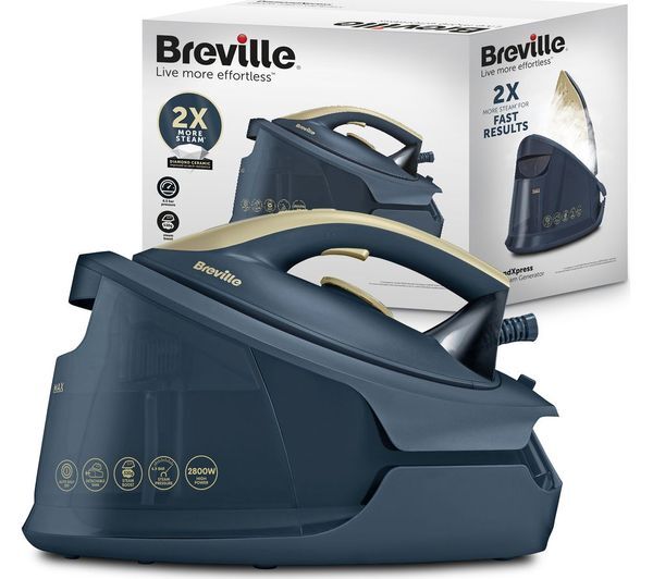  Breville Diamondxpress Vin446 Steam Generator Iron - Faded Blue & Pale Gold 
