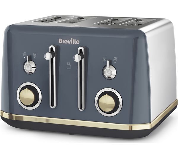  Breville Mostra Vtt931 4-slice Toaster - Grey & Gold 