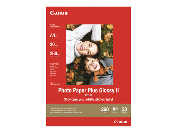  Canon Photo Paper Plus Glossy Ii Pp-201 - Photo Paper - Glossy - 20 Sheet(s) - 130 X 180 Mm - 260 G/m² 