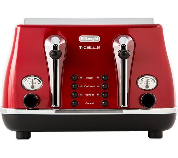  Delonghi Micalite Ctom4003r 4-slice Toaster - Red 