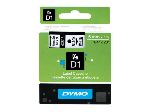  Dymo D1 - Label Tape - 1 Cassette(s) - Roll (0.6cm X 7m) 