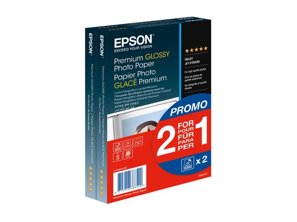  Epson Premium Glossy Photo Paper Bogof - Photo Paper - Glossy - 40 Sheet(s) - 100 X 150 Mm - 255 G/m² (pack Of 2) 