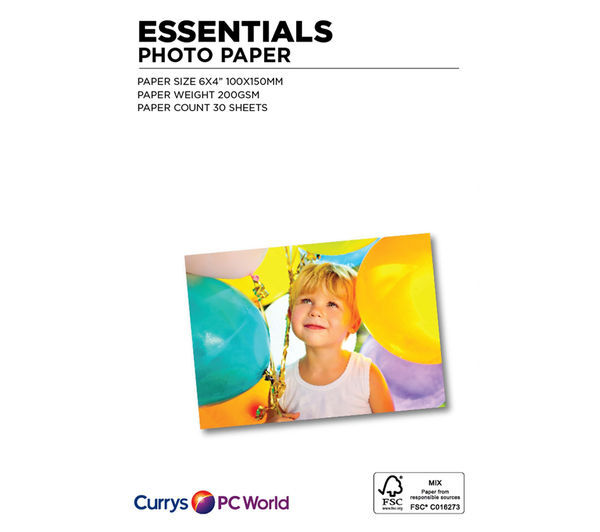  Essentials 100 X 150 Mm Photo Paper - 30 Sheets 