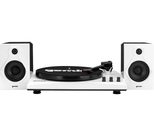  Gemini Tt-900 Bluetooth Turntable With Stereo Speakers - White 