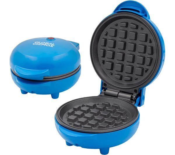  Global Gizmos 37609 Mini Waffle Maker - Blue 