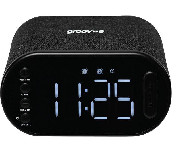  Groov-e Atlas Ii Gvcr06bk Fm Bluetooth Clock Radio - Black 