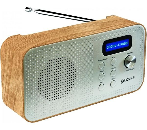  Groov-e Lisbon Portable Dab/fm Bluetooth Radio - Wood 