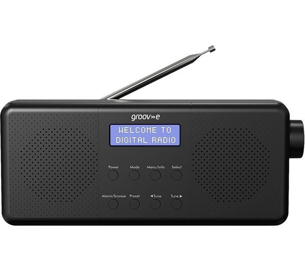  Groov-e Vienna Portable Dab/fm Bluetooth Clock Radio - Black 